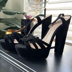 Schutz Black Suede Heels